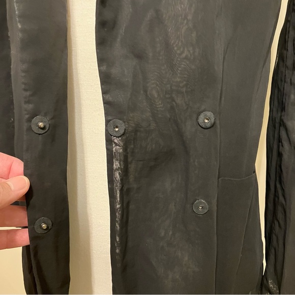 BRUNELLO CUCINELLI Jacket / Coat BLACK Sheer EMBELLISHED Crystals - Sz M Italy - Picture 7 of 16